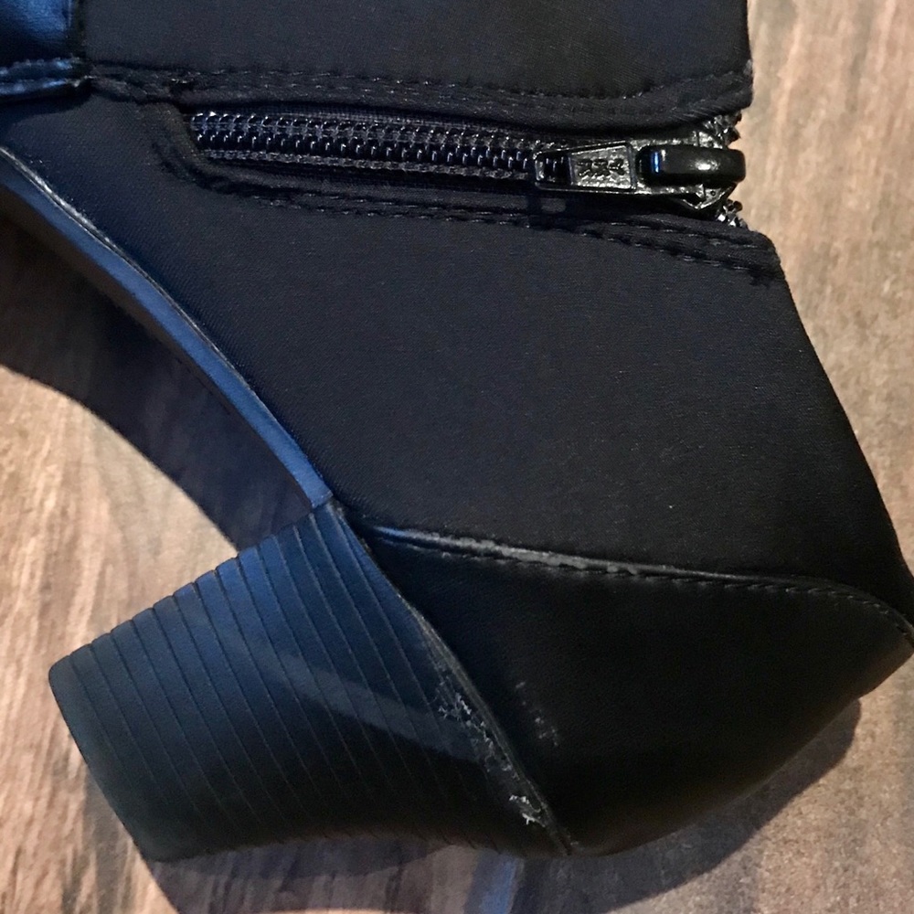 Real Black Leather Ankle Heeled Boots Size 6 - Picture 5 of 6